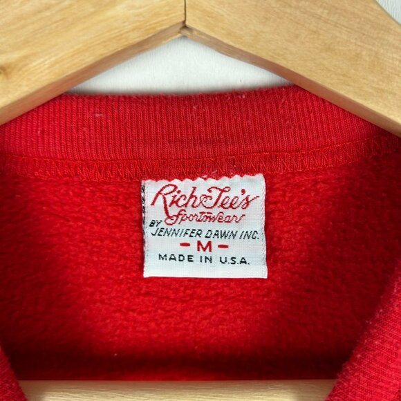 Memphis Zoo Panda Bear Crewneck Medium 80s Sweatshirt Red Short Sleeve 1980s Vtg - Picture 5 of 6